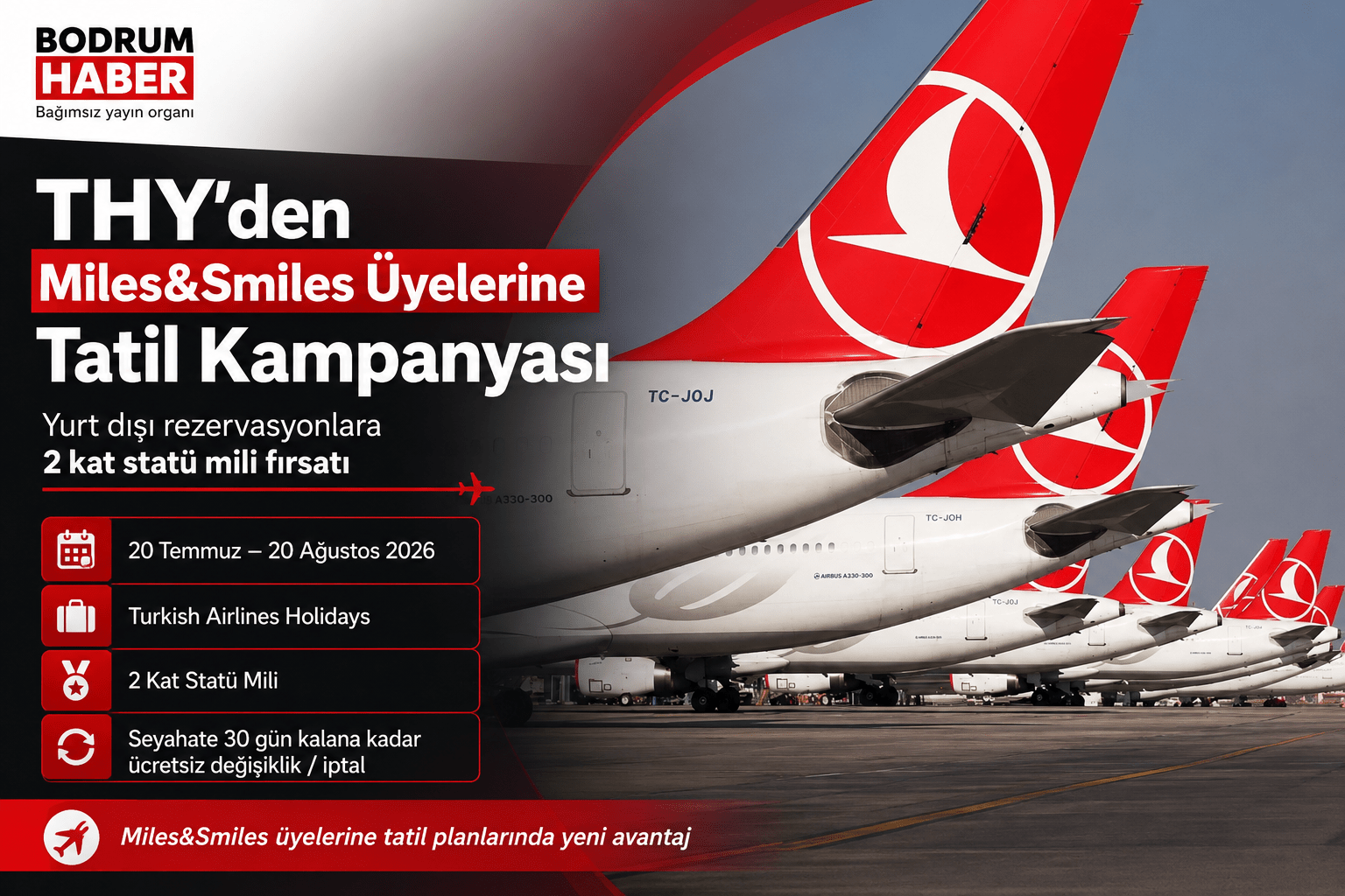 THY’den Tatil Rezervasyonlarına Çifte Statü Mili Avantajı