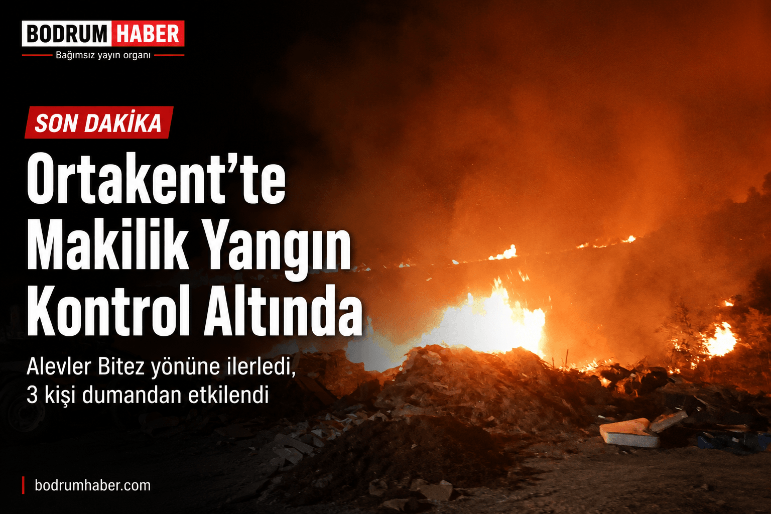Bodrum Ortakent’te Makilik Yangın Kontrol Altına Alındı