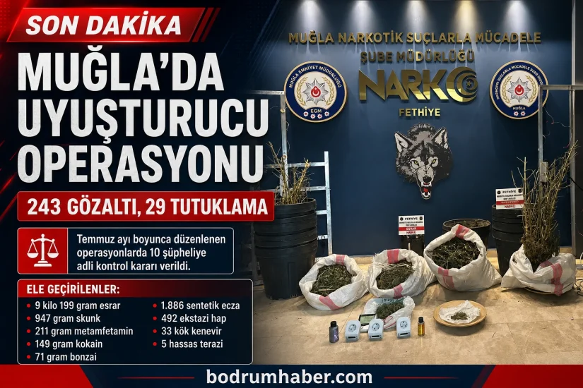 Muğla’da Temmuz Ayında Uyuşturucu Operasyonu: 29 Tutuklama