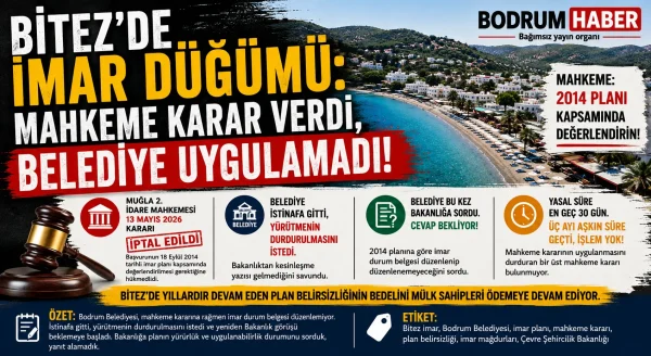 Bitez’de imar düğümü: Mahkeme karar verdi, belediye uygulamadı