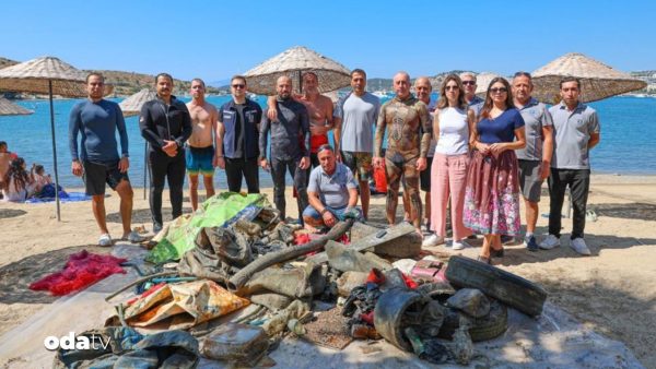 Gümbet’te deniz dibinden 310 kilogram atık çıktı