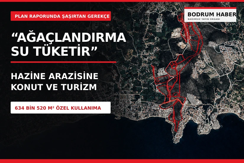 “Ağaçlandırma su tüketir” gerekçesiyle Hazine arazisine konut ve turizm planı