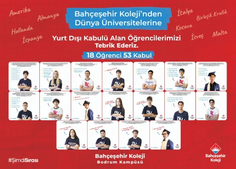 Bahçeşehir Koleji Bodrum mezunlarına dünyanın seçkin üniversitelerinden kabul