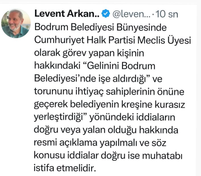 Ahmet Aras’ın Danışmanından Bodrum Belediyesi’ne Çağrı: “Doğruysa İstifa Etmeli”