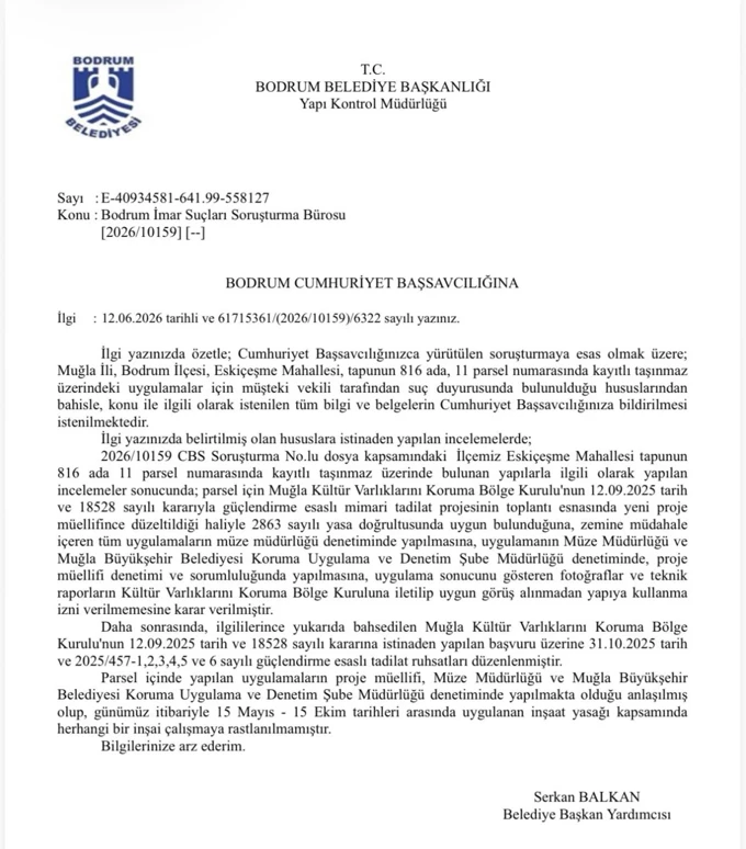Bodrum Haber’in Gündeme Getirdiği Marina Vista Dosyasında Savcılık Soruşturması