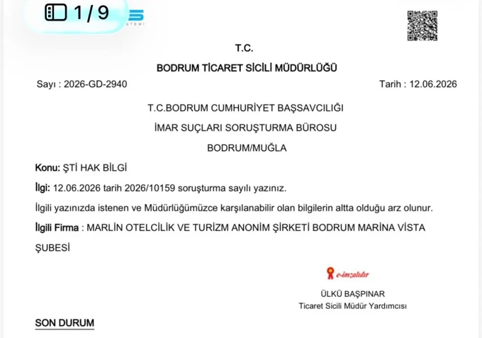 Bodrum Haber’in Gündeme Getirdiği Marina Vista Dosyasında Savcılık Soruşturması